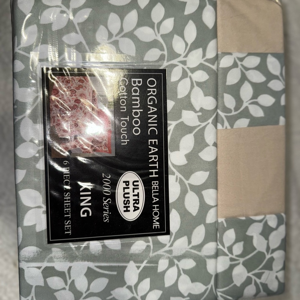 BAMBOO Organic Earth King Mattress Cover - Gray and Cream
